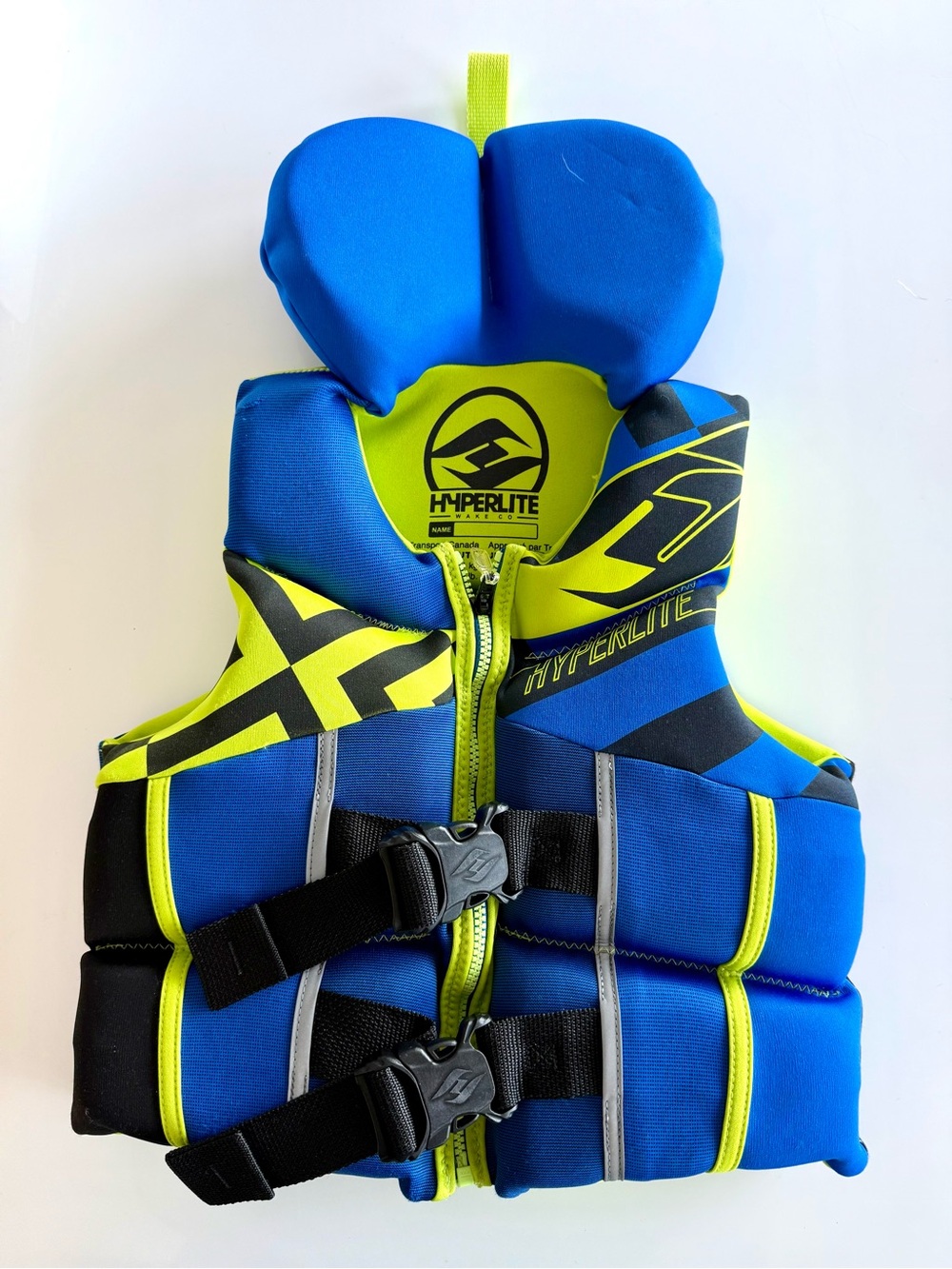 Hyperlite Kids Blue & Neon Yellow Life Vest